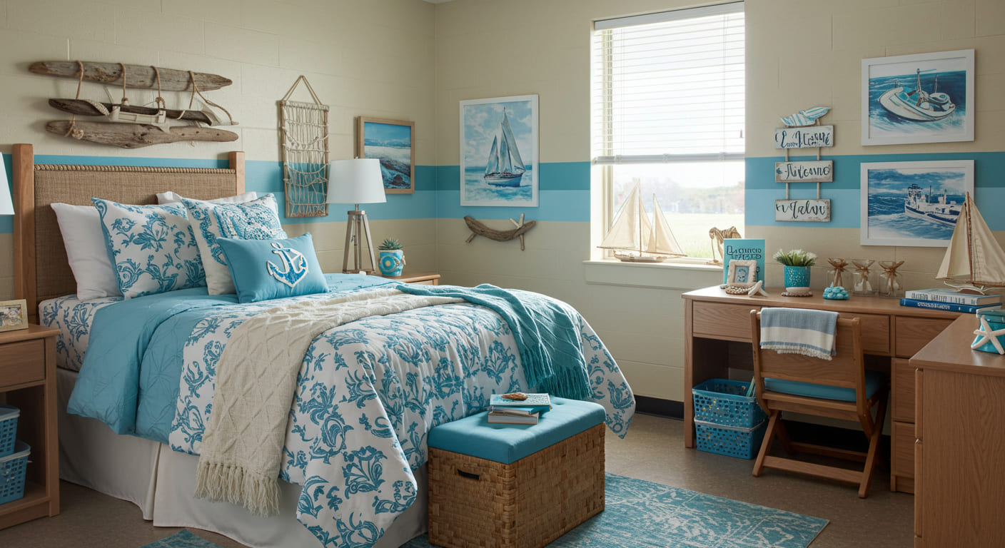 29 Coastal Preppy Dorm Room Ideas to Create a Chic Seaside Escape