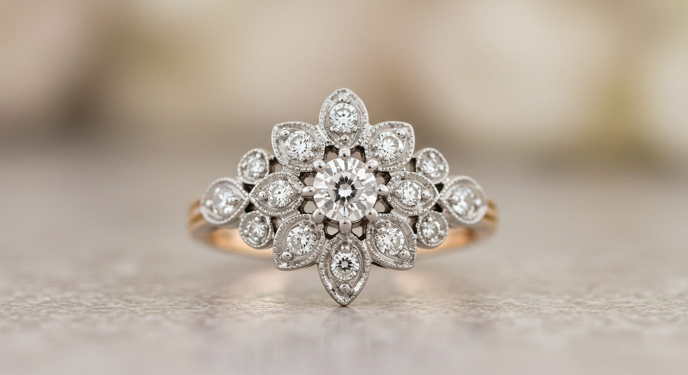 21 Dreamy Cluster Engagement Ring Vintage To Elevate Your Wedding Style