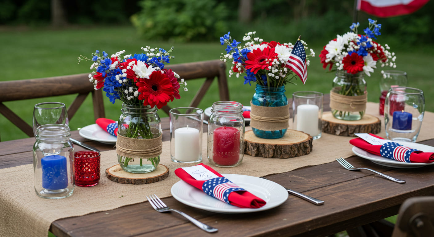 20 Rustic Fourth of July Tablescape Ideas: Patriotic Charm for Your Holiday Gathering