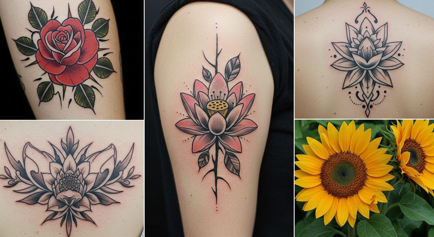 23 Cool Guys Flower Tattoo Designs