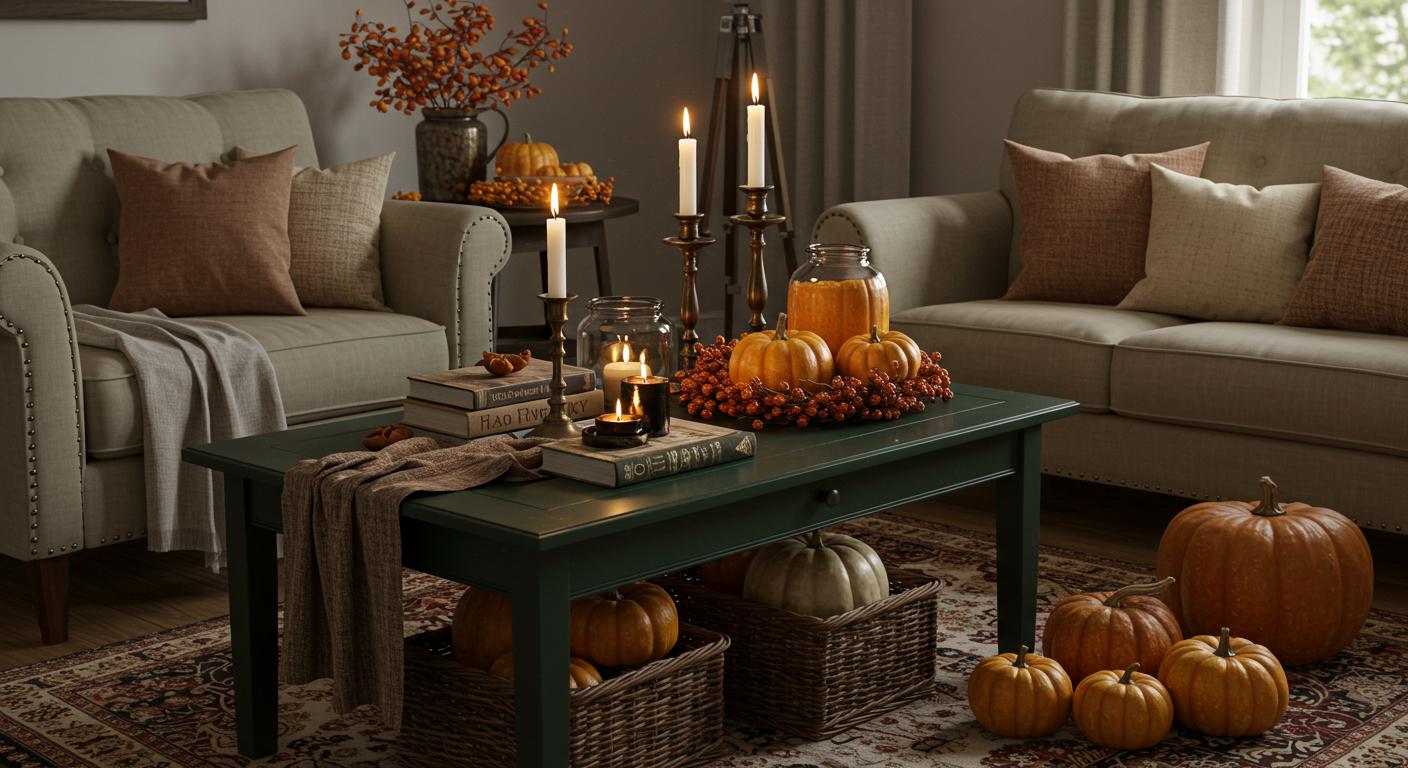 15 Cozy Fall Coffee Table Decor Ideas