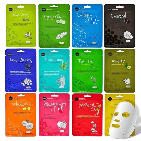 Celavi Essence Moisturizing Sheet Face Masks (12-Pack)