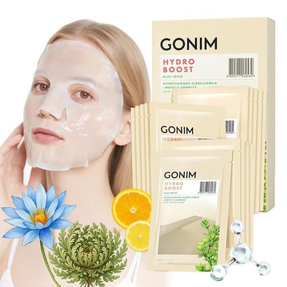 GONIM Korean Hydrating Face Masks with Hyaluronic Acid